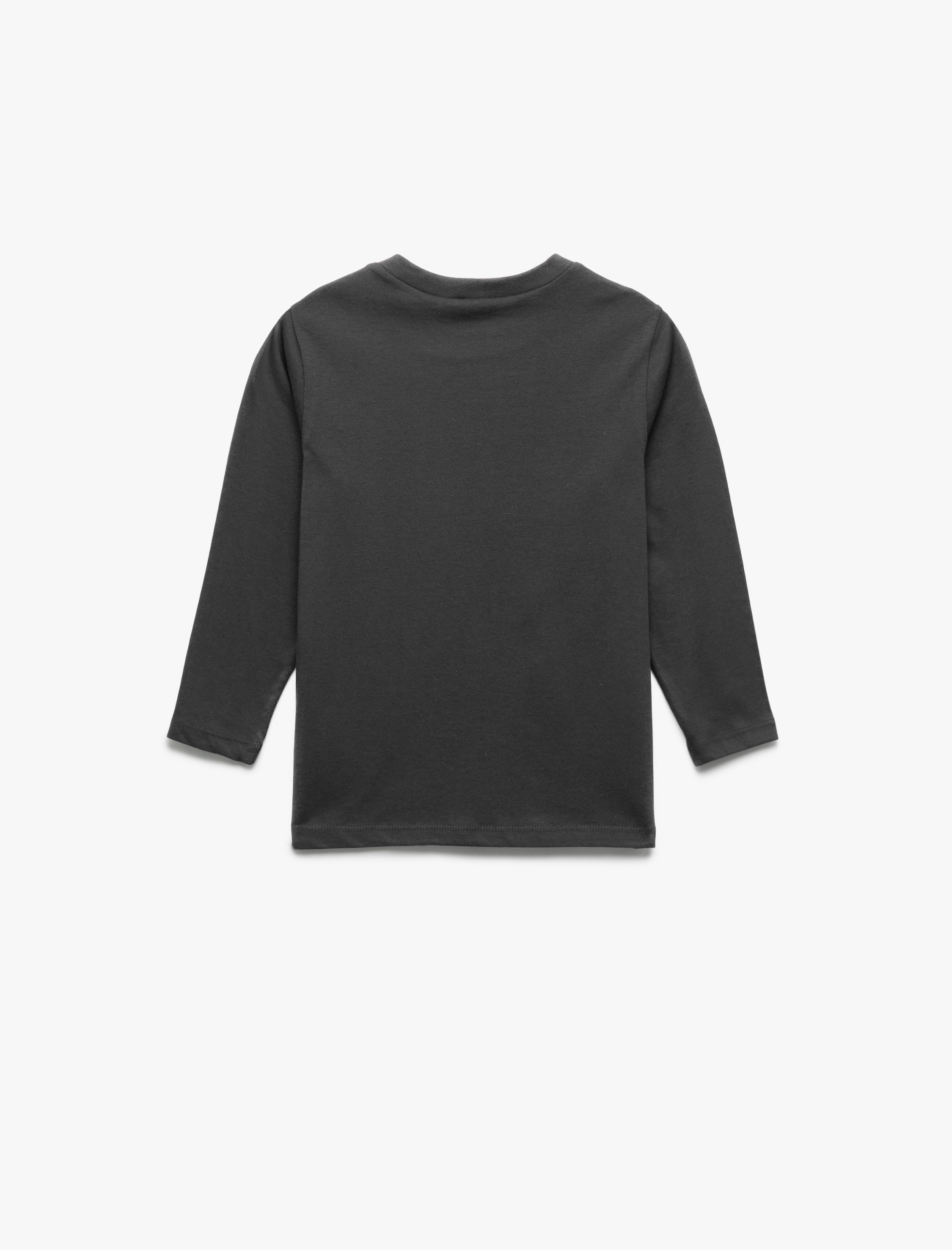  Erkek Çocuk Dinozor Baskılı Uzun Kollu Bisiklet Yaka Tişört