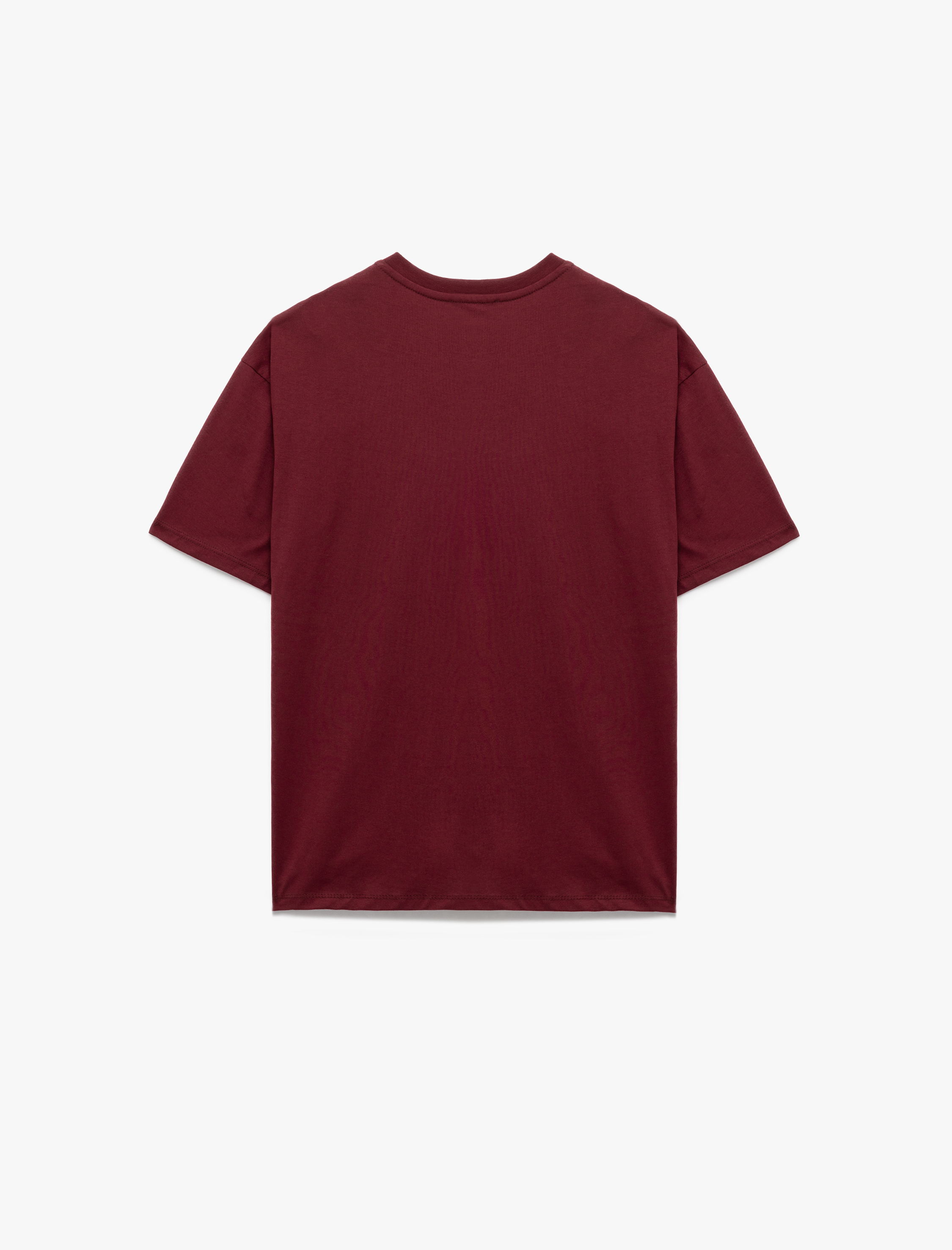   Kısa Kollu Bisiklet Yaka Ayıcık Baskılı Oversize Tişört