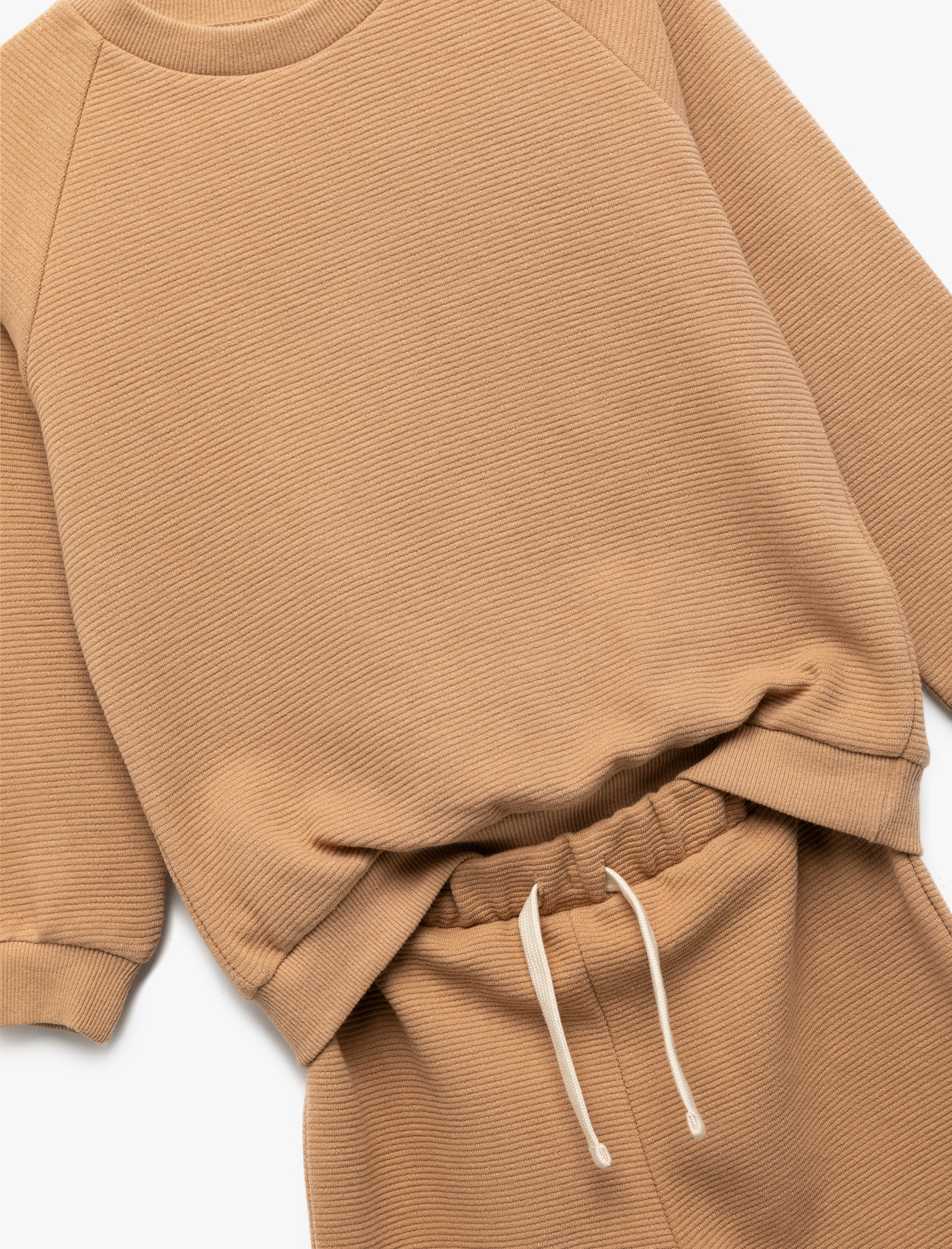 Erkek Bebek 2'li Pamuklu Eşofman Takımı Bisiklet Yaka Uzun Kollu Üst ve Beli Bağcıklı Atlt