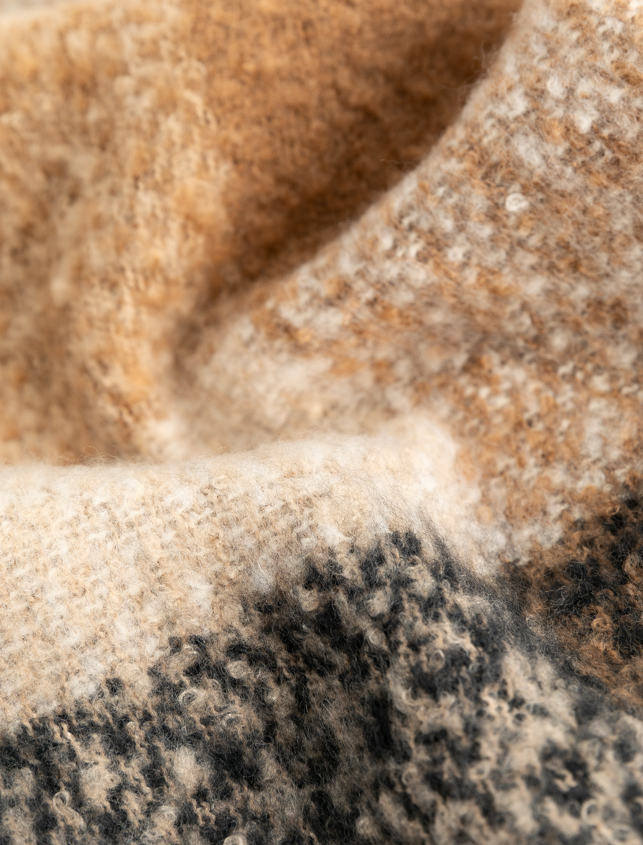  Kadın Yumuşak Dokulu Püsküllü Ekoseli Uzun Atkı