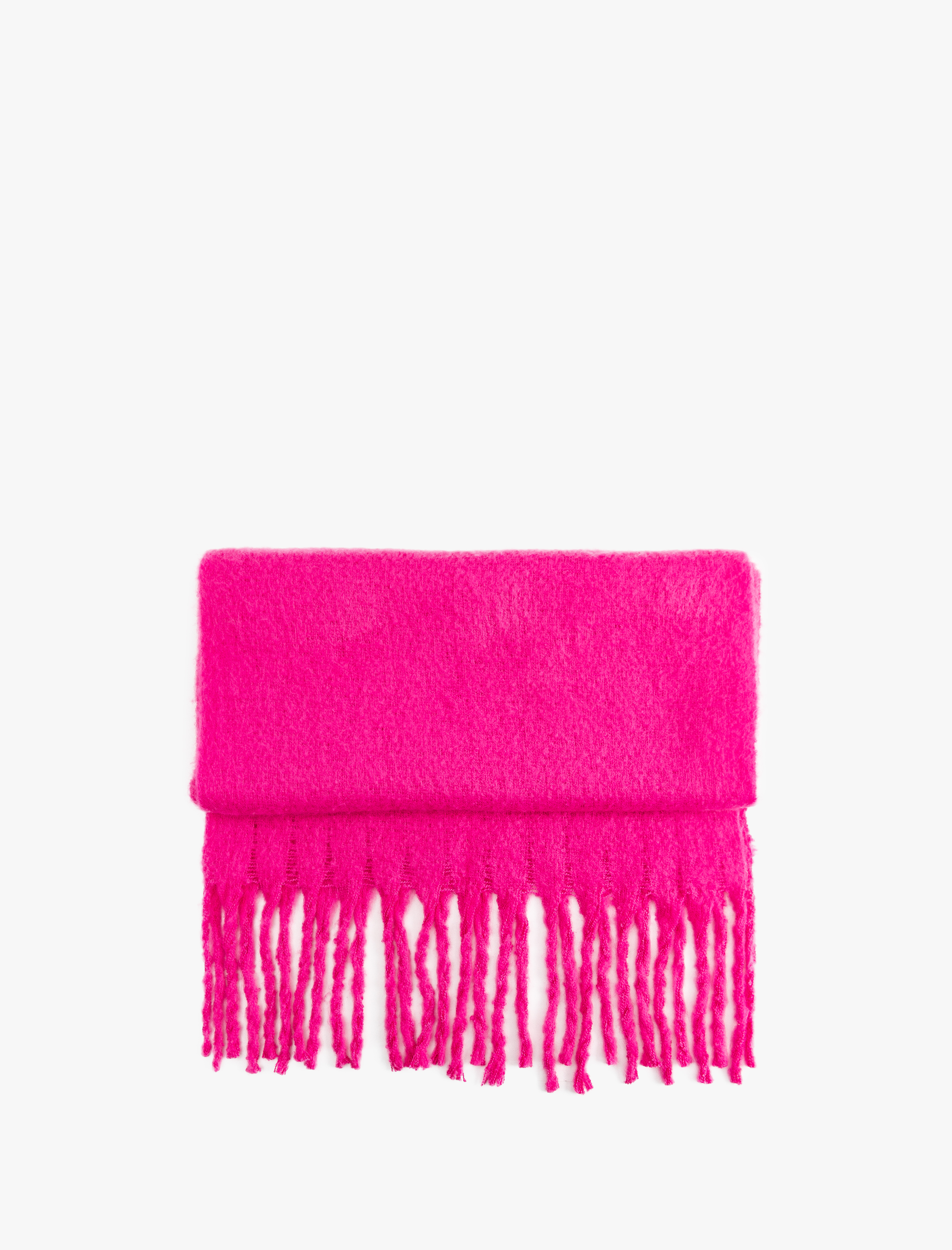  Kadın Yumuşak Dokulu Püsküllü Uzun Atkı