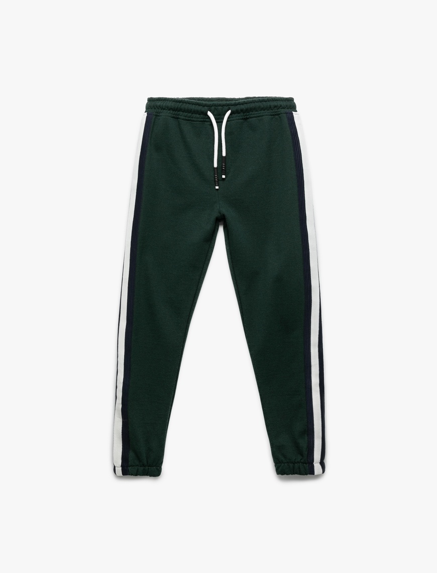  Erkek Çocuk Pamuklu Beli Bağcıklı Şardonlu Jogger Eşofman Altı