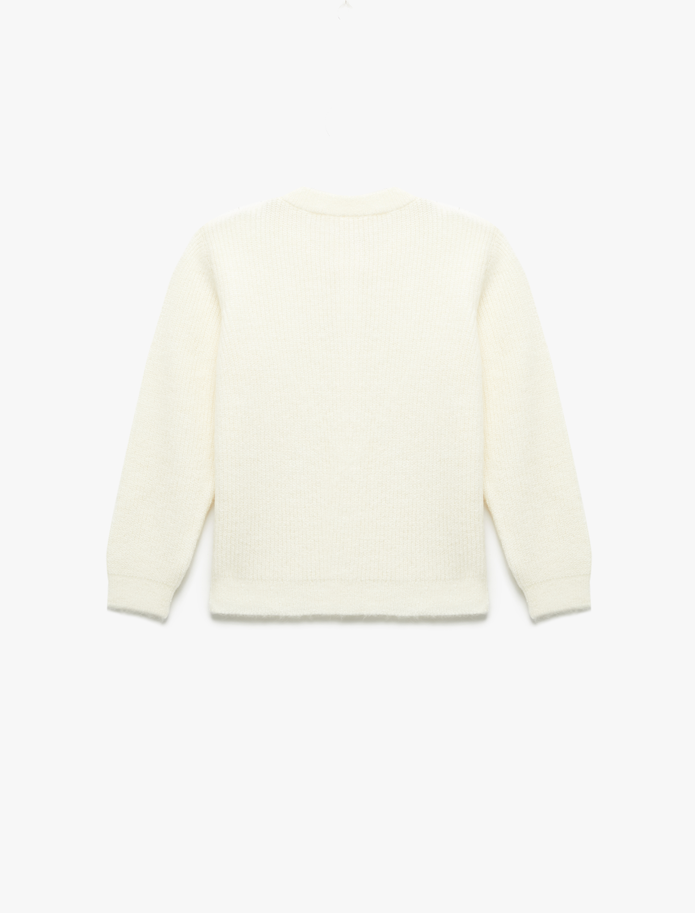  Kız Çocuk Düğmeli Uzun Kollu Yuvarlak Yaka Basic Triko Hırka