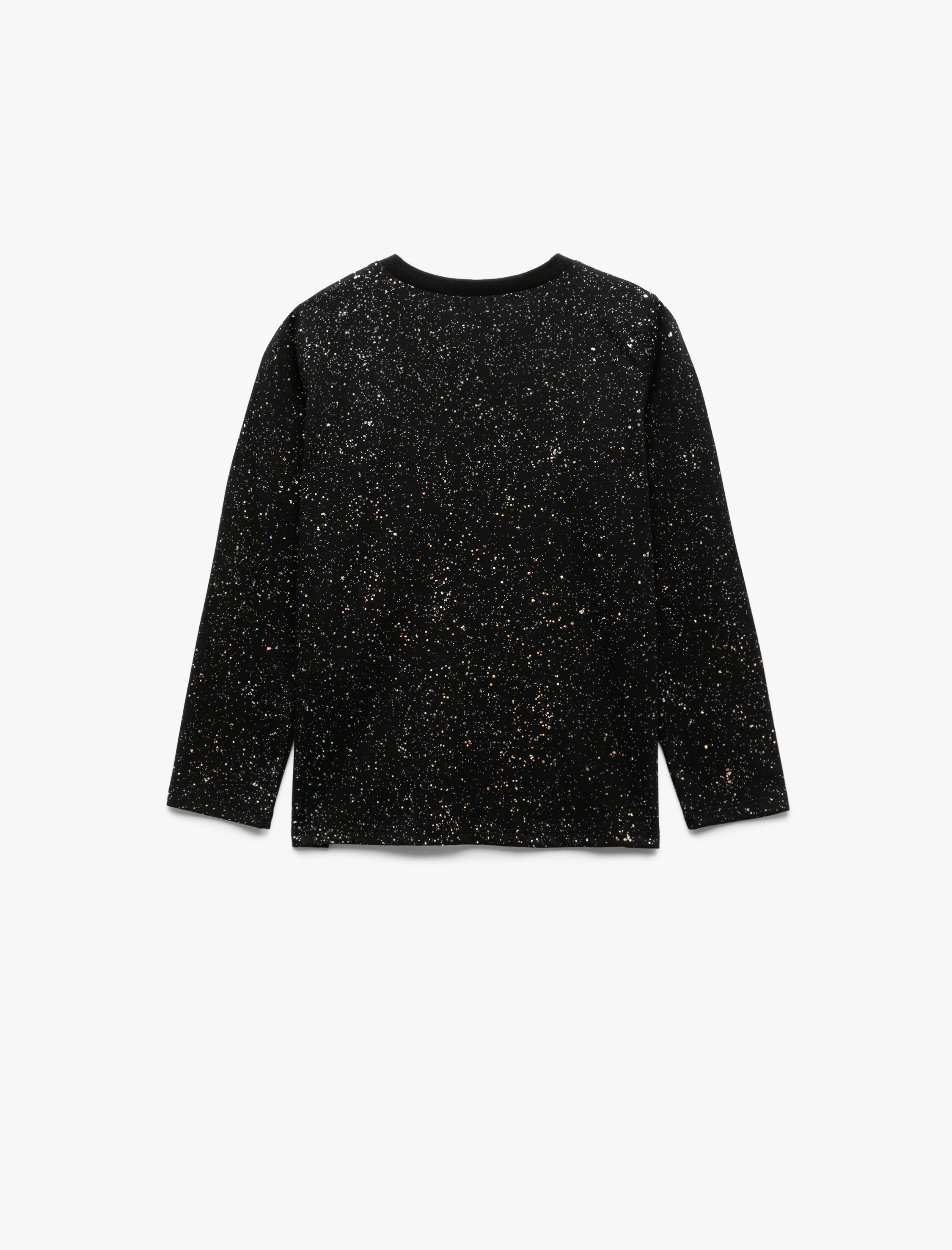  Kız Çocuk Uzun Kollu Bisiklet Yaka Sim Detaylı Pamuklu Tişört