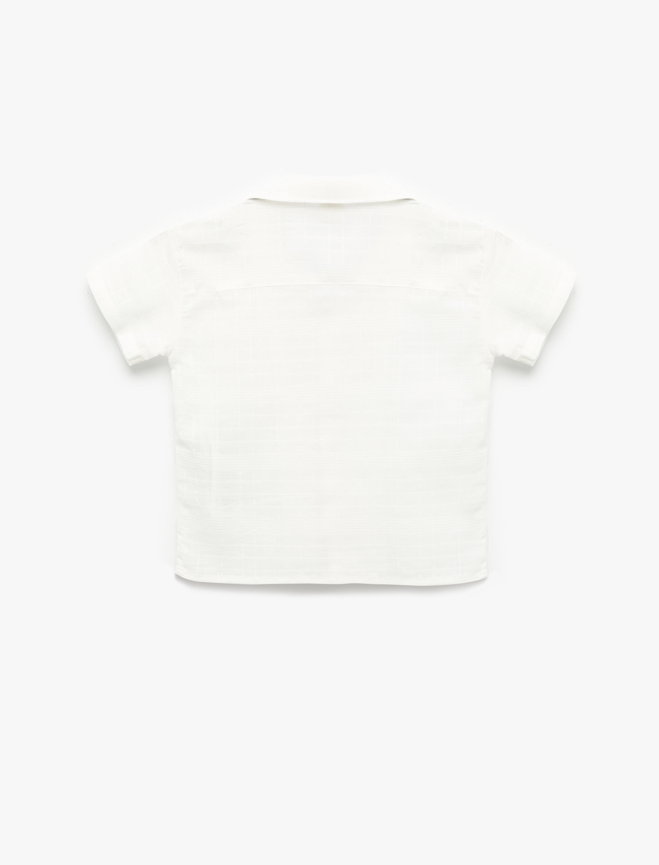  Erkek Bebek Düğmeli Cep Detaylı Kısa Kollu Gömlek