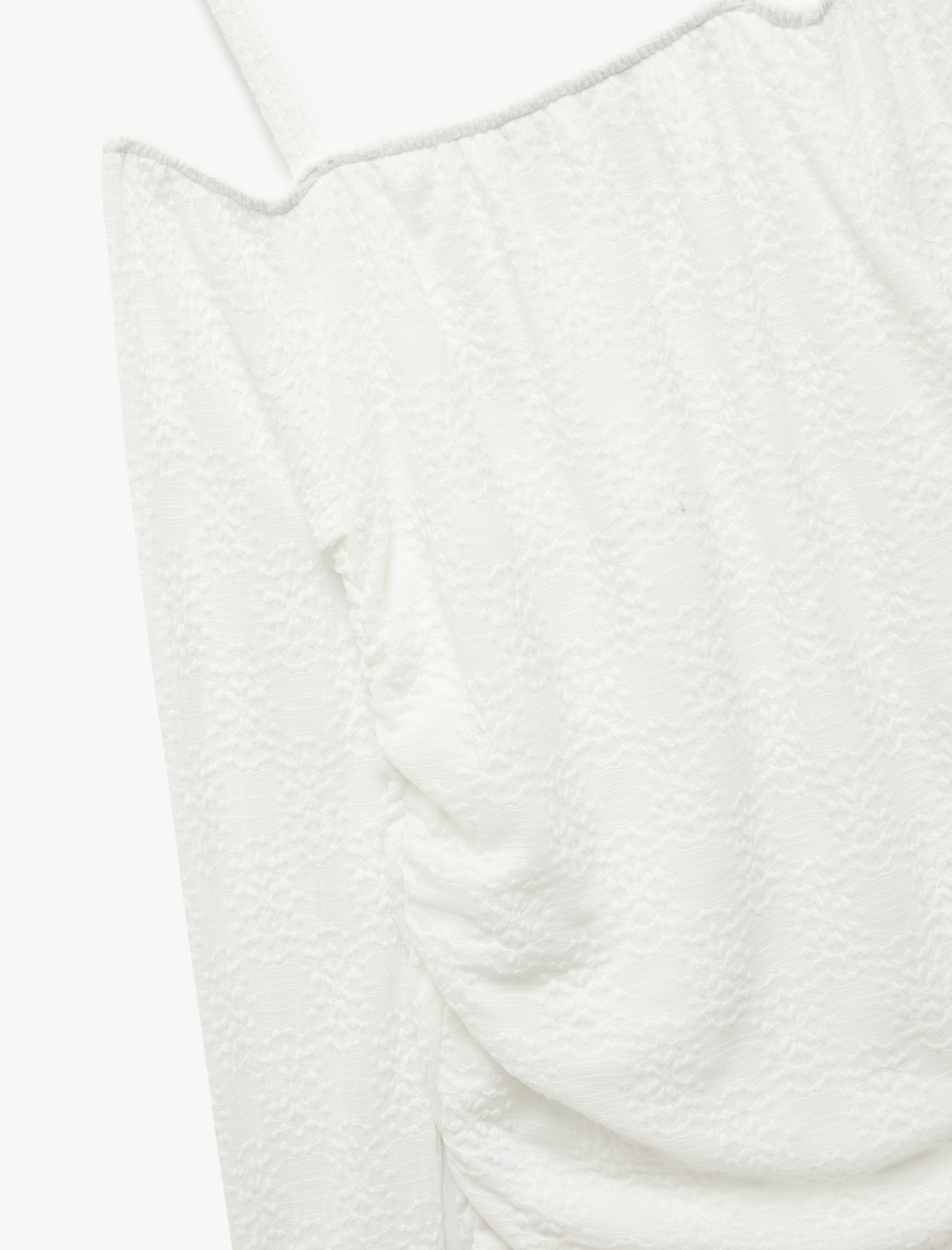  Kız Çocuk Düşük Omuz Uzun Kollu Askılı Bluz