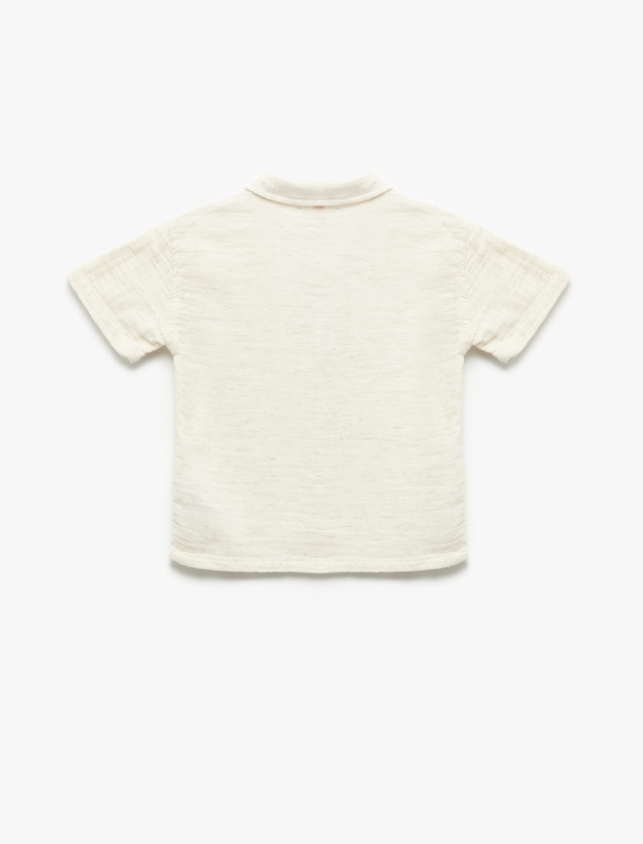  Erkek Bebek Düğmeli Cep Detaylı Kısa Kollu Polo Yaka Tişört