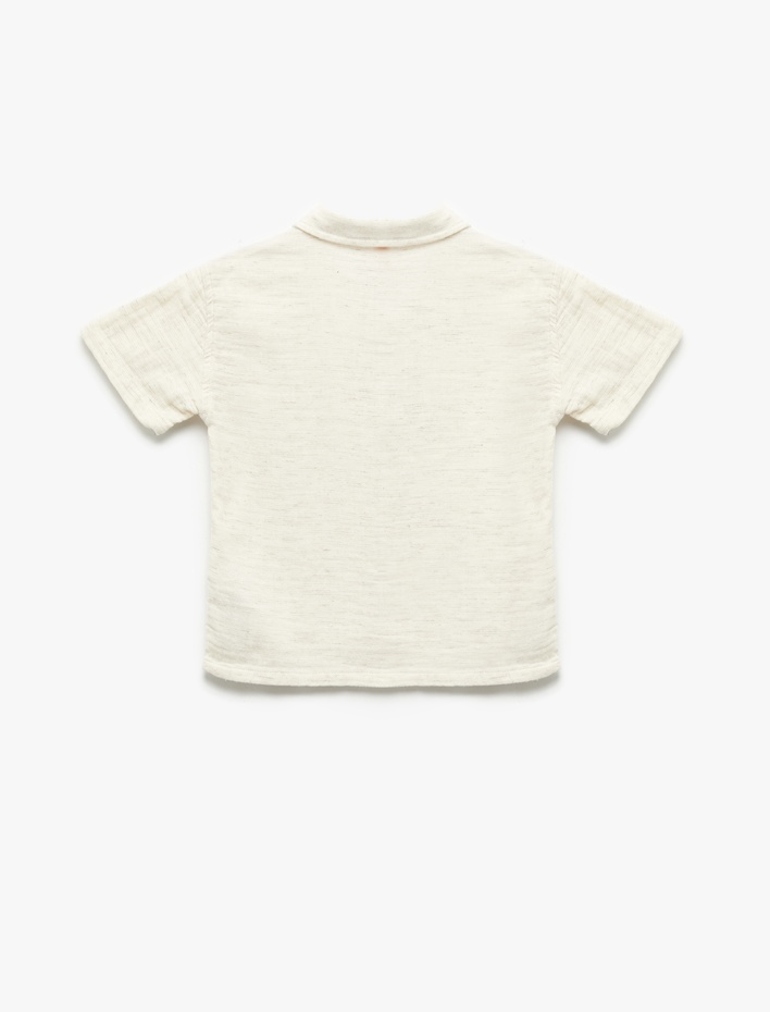 Erkek Bebek Düğmeli Cep Detaylı Kısa Kollu Polo Yaka Tişört