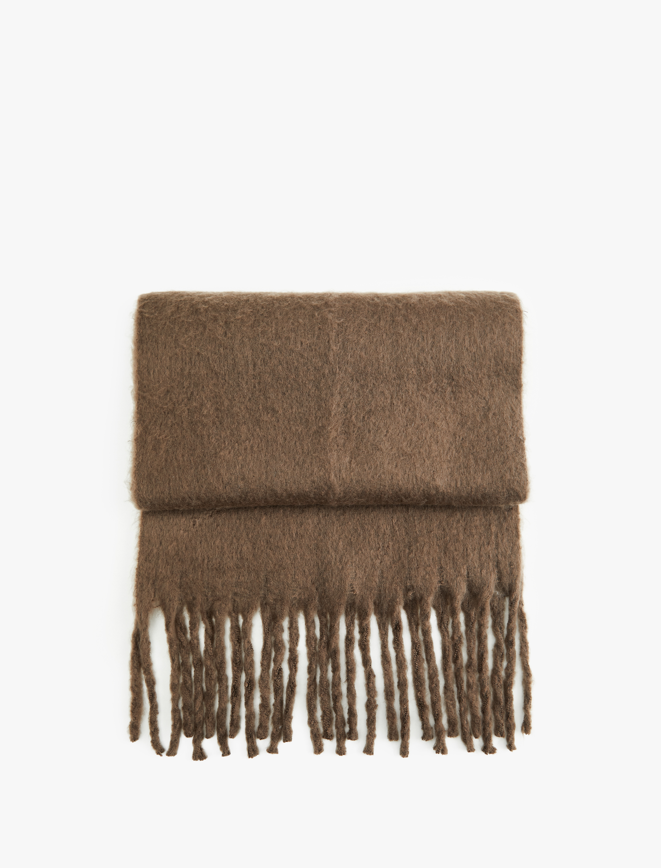  Kadın Yumuşak Dokulu Püsküllü Uzun Atkı - Koton X Sima Tarkan