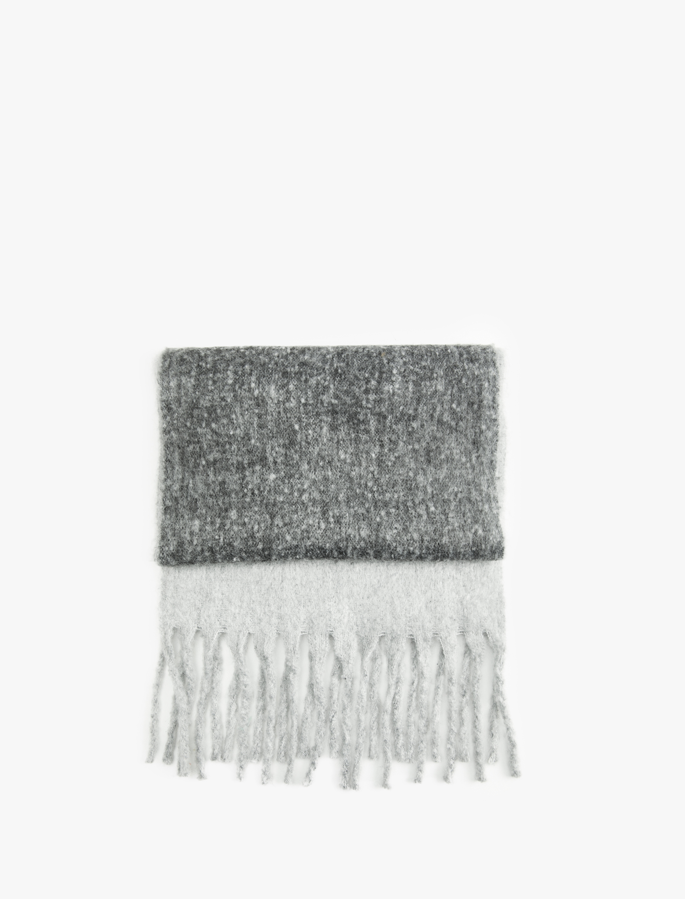  Kadın Kırçıllı Yumuşak Dokulu Püsküllü Uzun Atkı