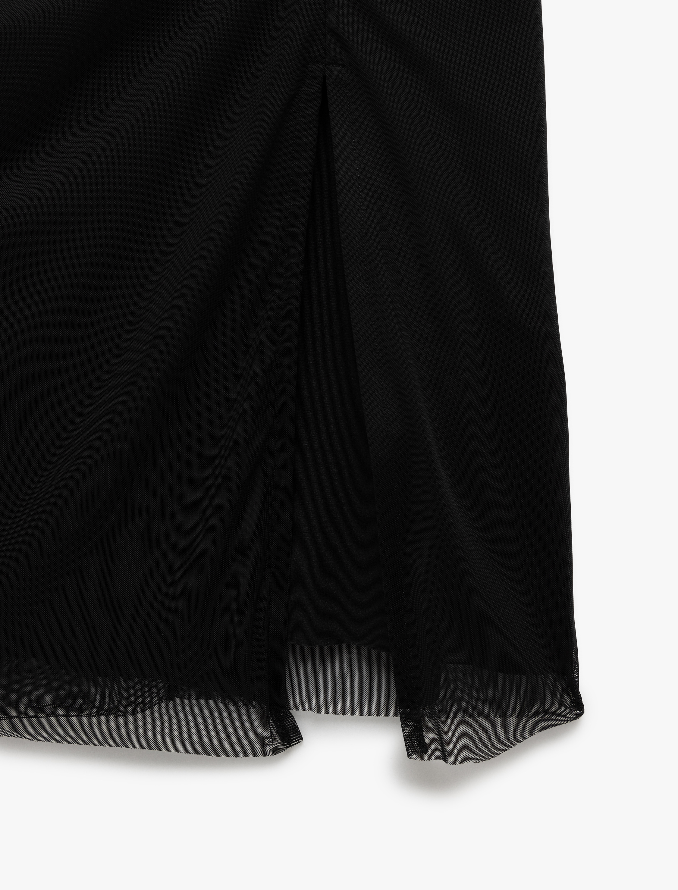   Astarlı Drape Detaylı Slim Fit Kare Yaka Askılı Midi Elbise