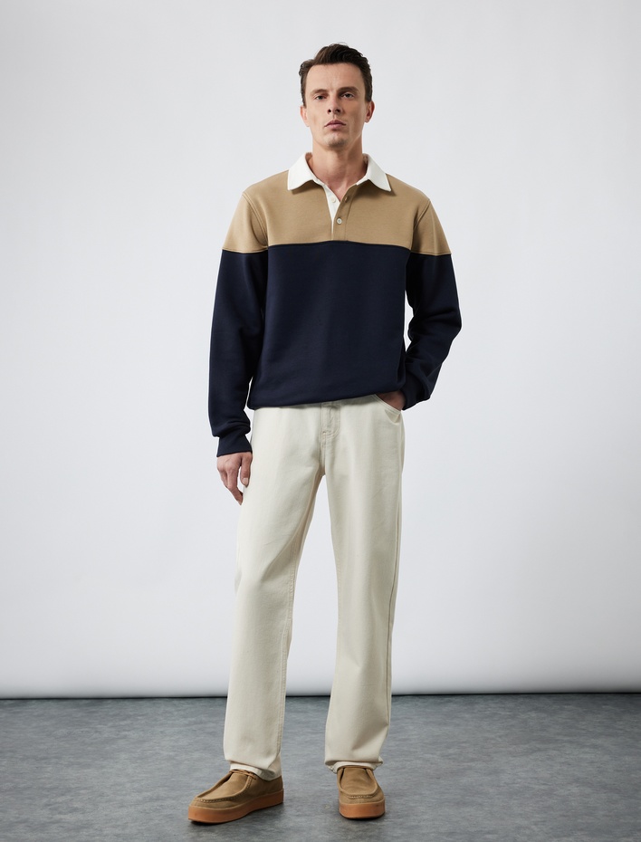  Pamuklu Normal Bel Cep Detaylı Vintage Straight Jean Pantolon