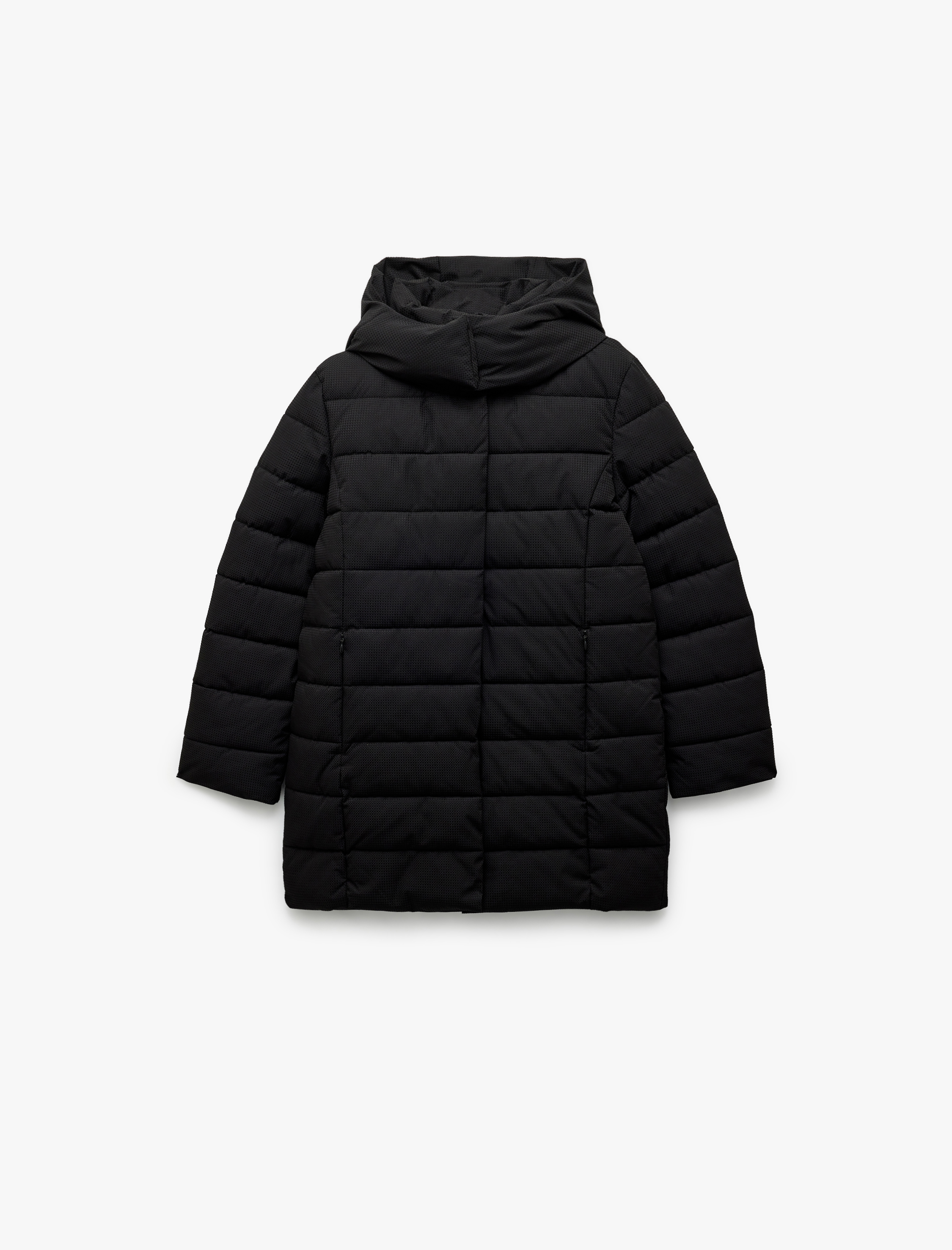   Astarlı Cepli Fermuarlı Uzun Kollu Su İtici Kapüşonlu Şişme Mont