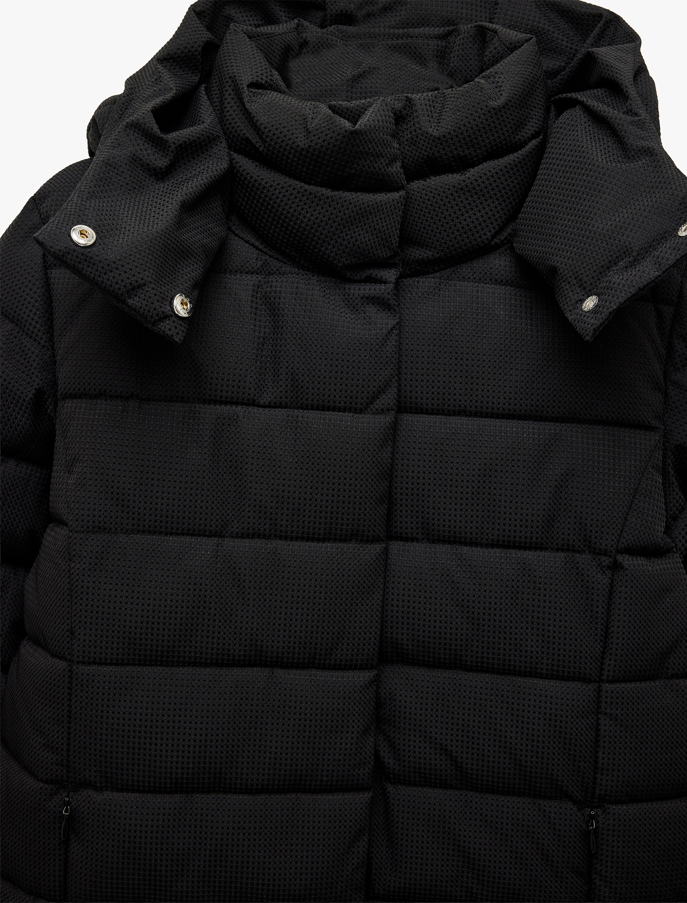   Astarlı Cepli Fermuarlı Uzun Kollu Su İtici Kapüşonlu Şişme Mont