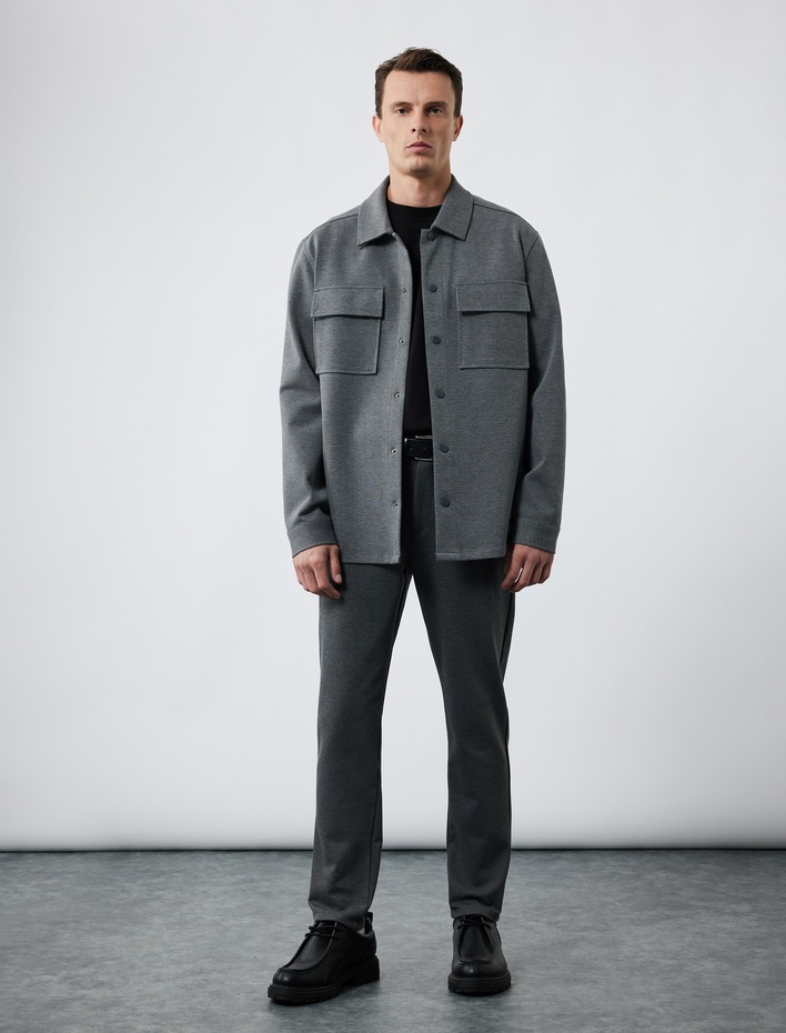  Cep Detaylı Düğmeli Slim Fit Kumaş Pantolon