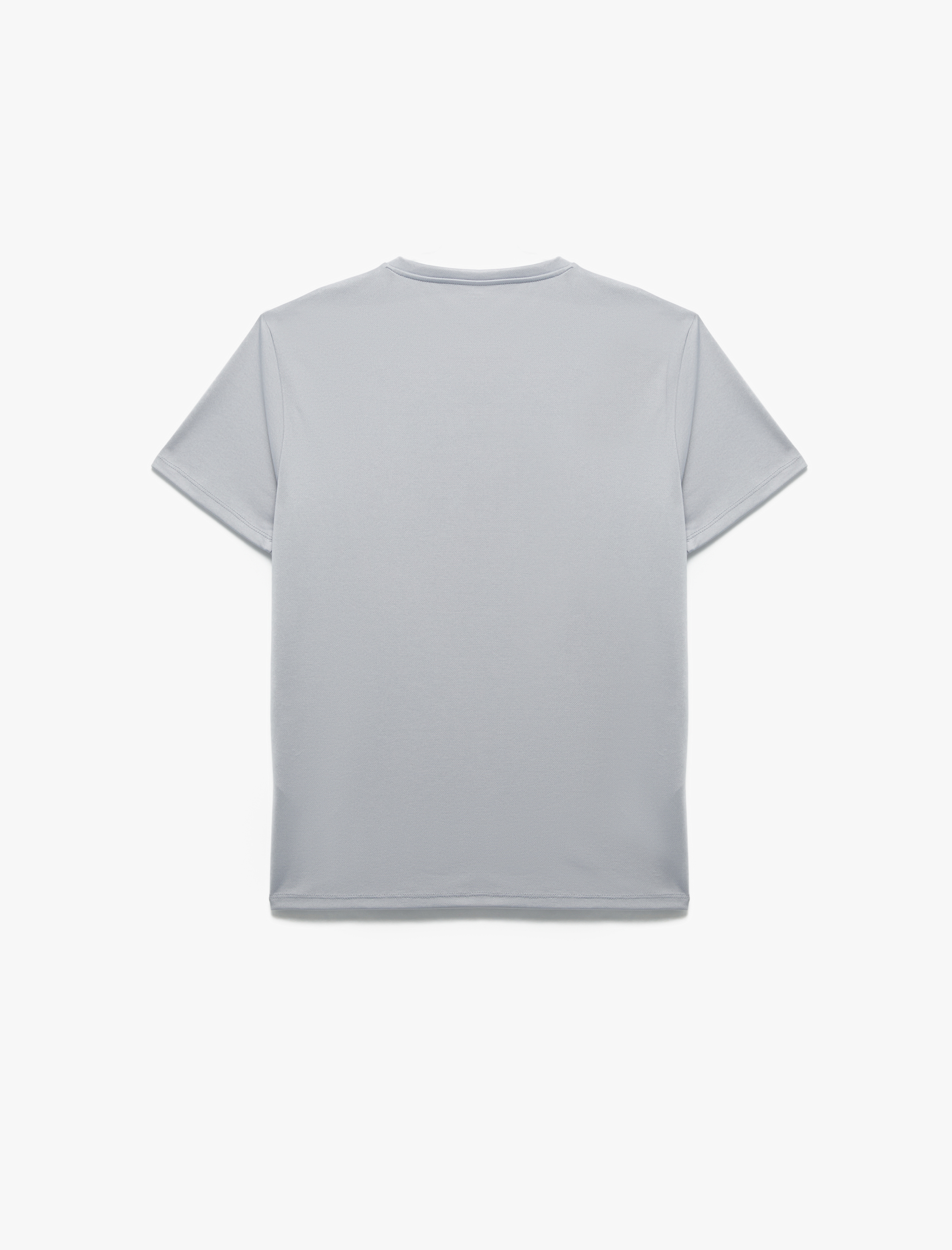   Kısa Kollu Bisiklet Yaka Baskılı Spor Tişört