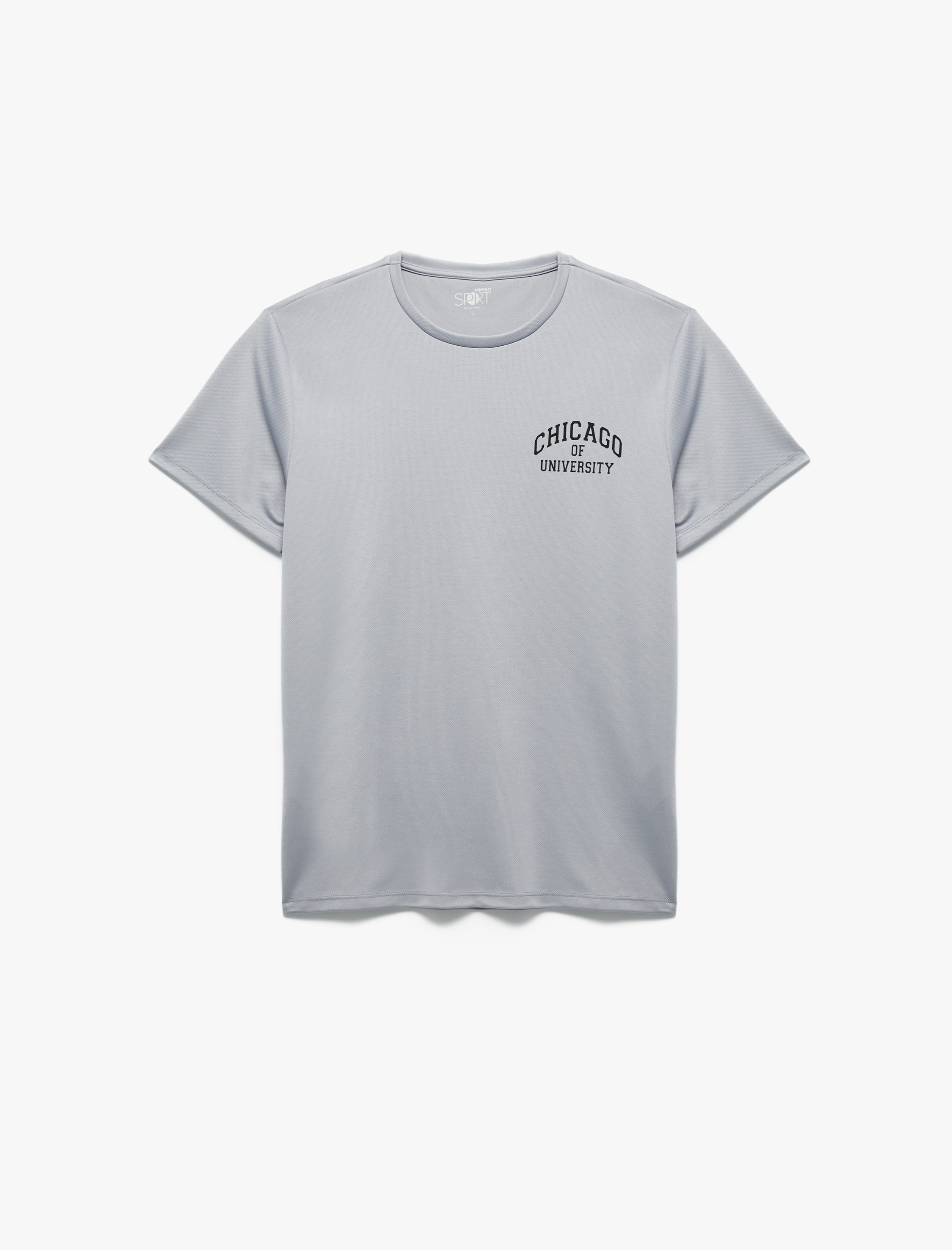   Kısa Kollu Bisiklet Yaka Baskılı Spor Tişört