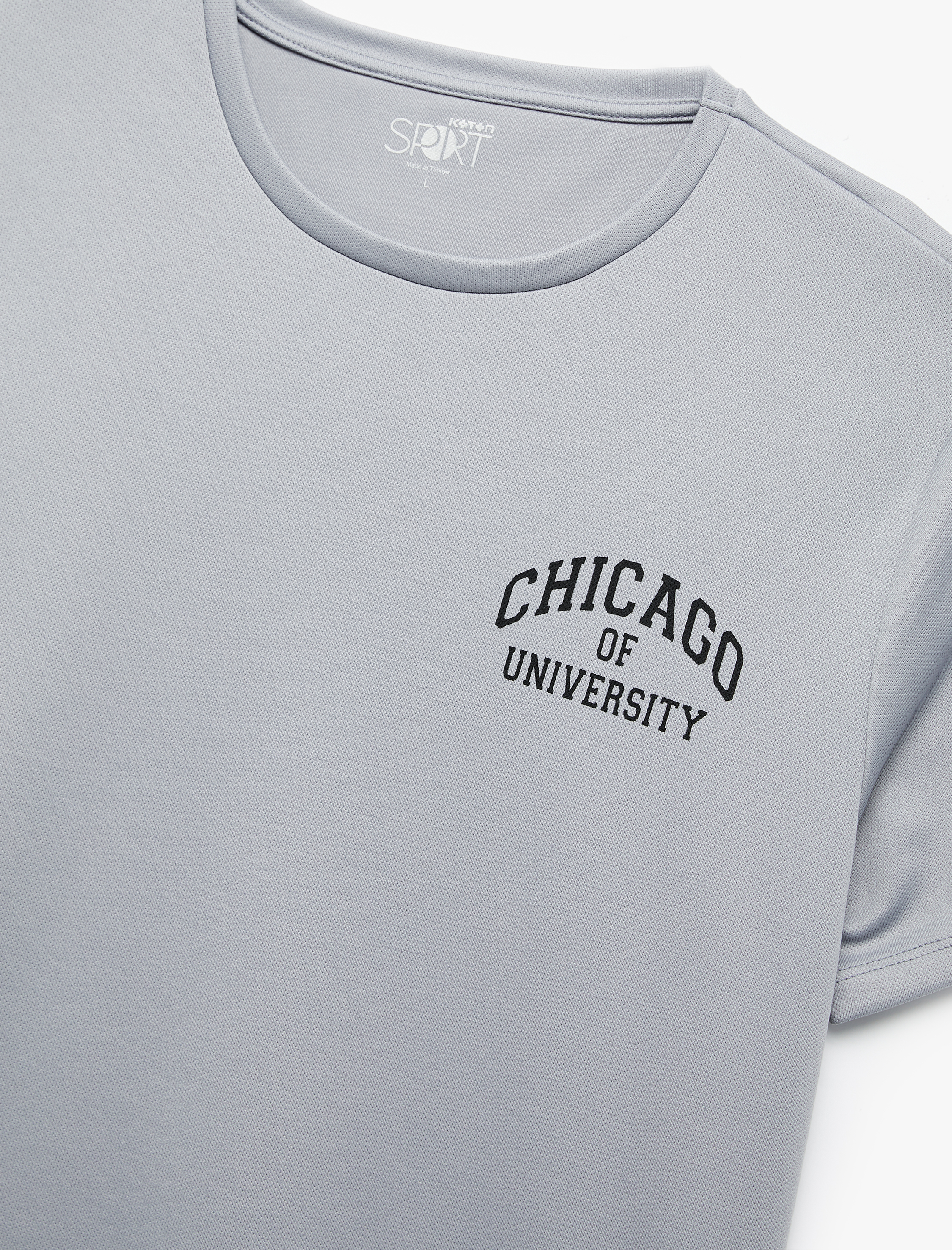   Kısa Kollu Bisiklet Yaka Baskılı Spor Tişört