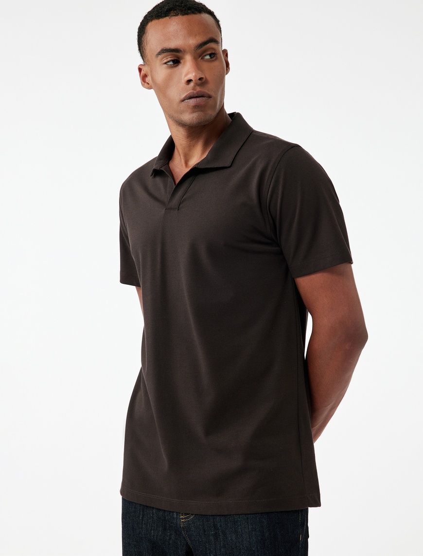  Regular Fit Kısa Kollu Pike Kumaş Pamuklu Polo Yaka Tişört