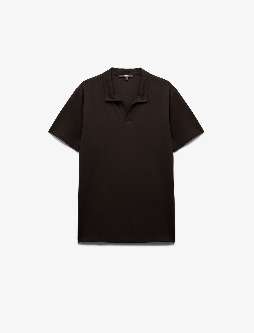   Regular Fit Kısa Kollu Pike Kumaş Pamuklu Polo Yaka Tişört