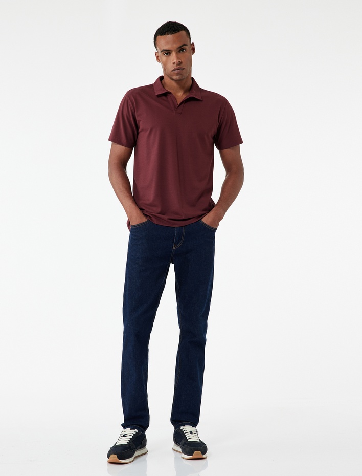  Regular Fit Kısa Kollu Pike Kumaş Pamuklu Polo Yaka Tişört