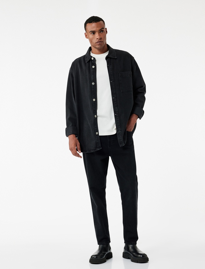  Pamuklu Normal Bel Loose Fit Jean Pantolon - Steve Jean