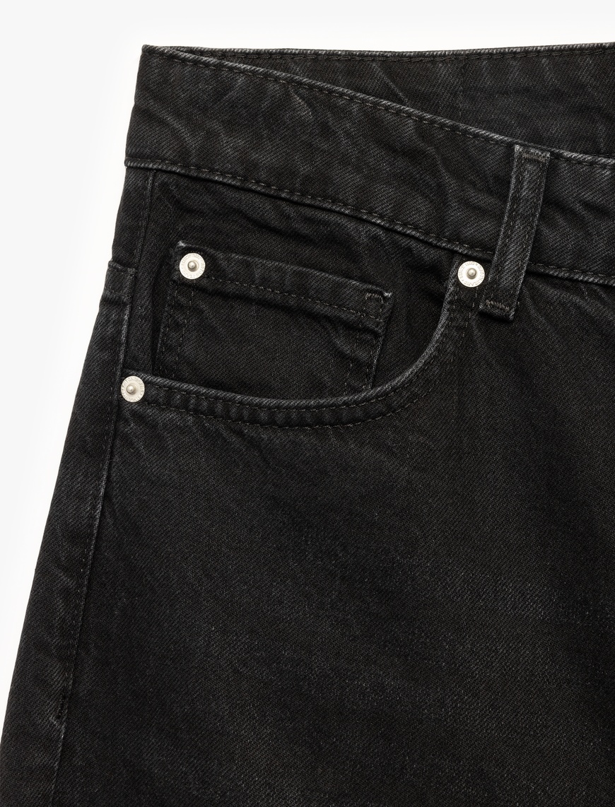   Pamuklu Normal Bel Loose Fit Jean Pantolon - Steve Jean