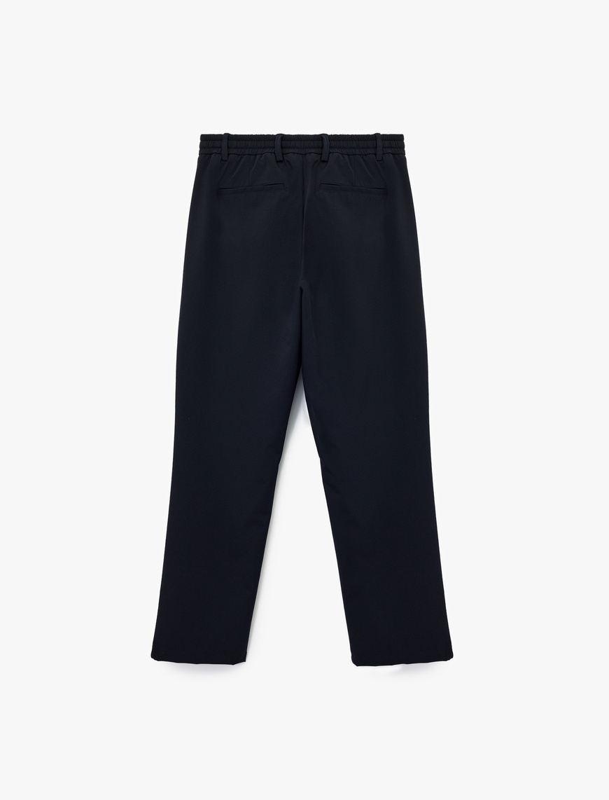   Beli Bağcıklı Düğmeli Duble Paça Esnek Slim Fit Pantolon