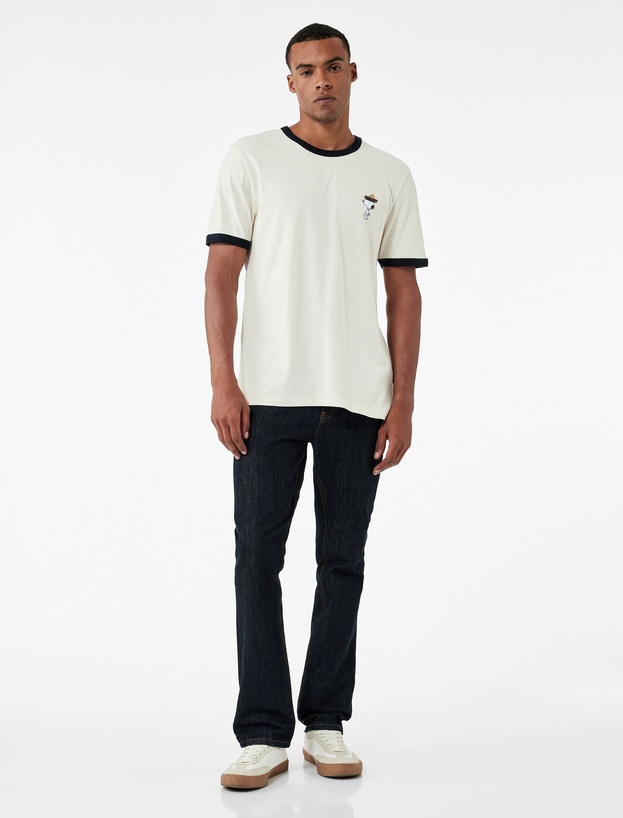 Regular Fit Kısa Kollu Bisiklet Yaka Pamuklu Lisanslı Snoopy Tişört_1