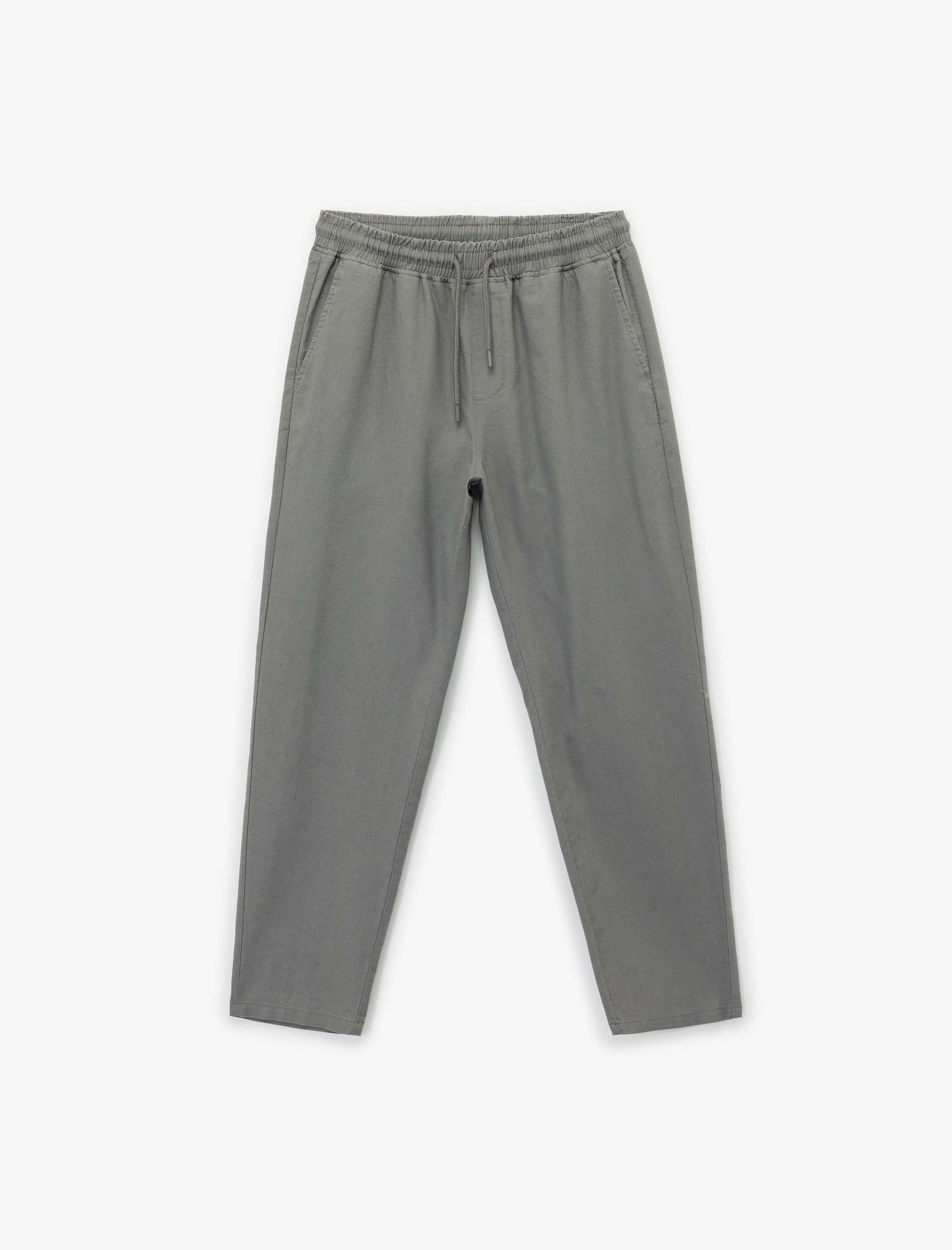   Keten Pamuk Karışımlı Beli Bağcıklı Chino Pantolon