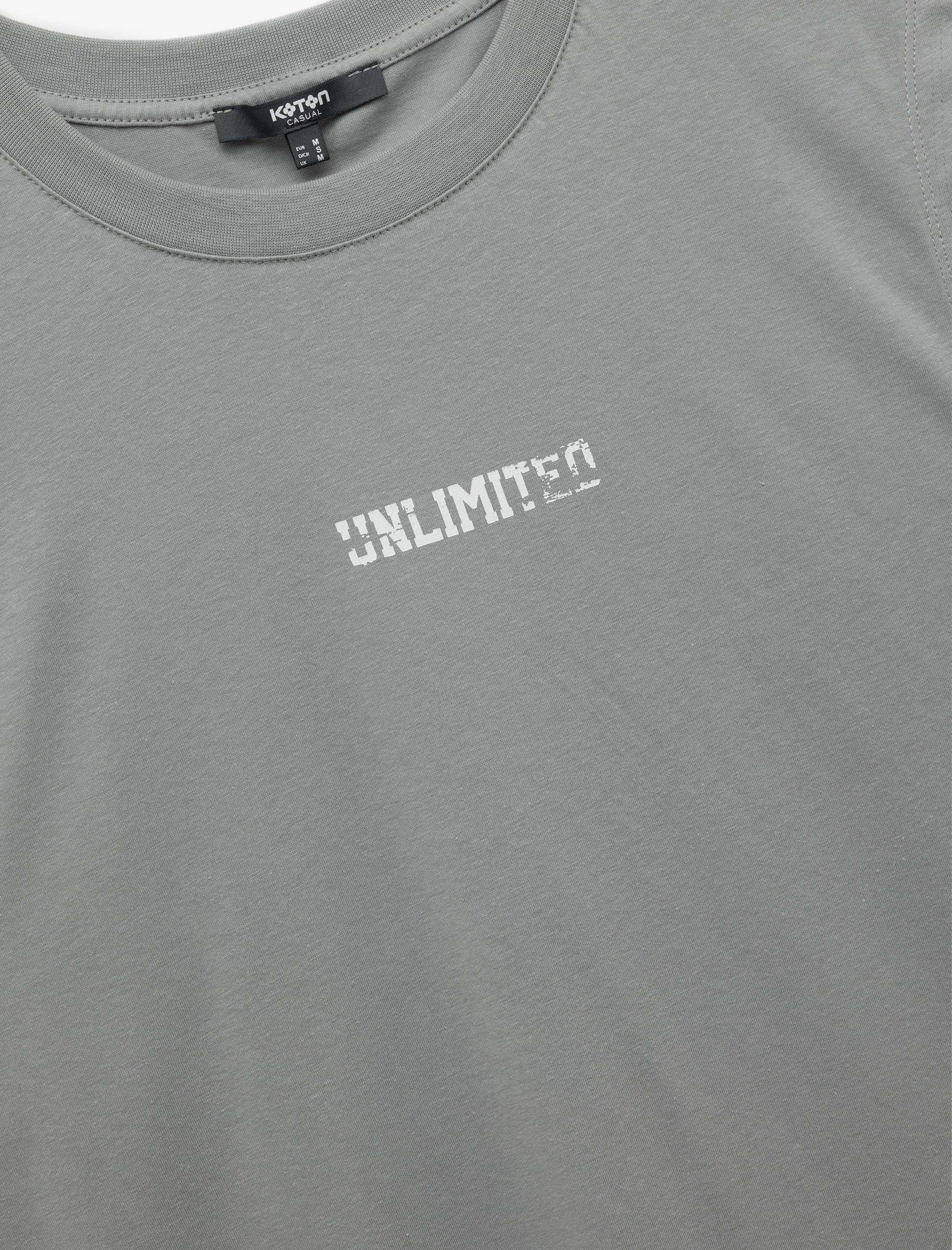   Pamuklu Bisiklet Yaka Kolsuz Arkası Baskılı Atlet