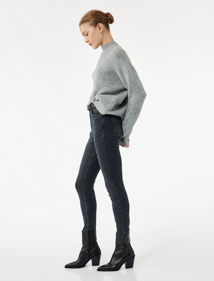   Yüksek Bel Dar Kesim Jean Pantolon - Skinny Push Up Fit Jean