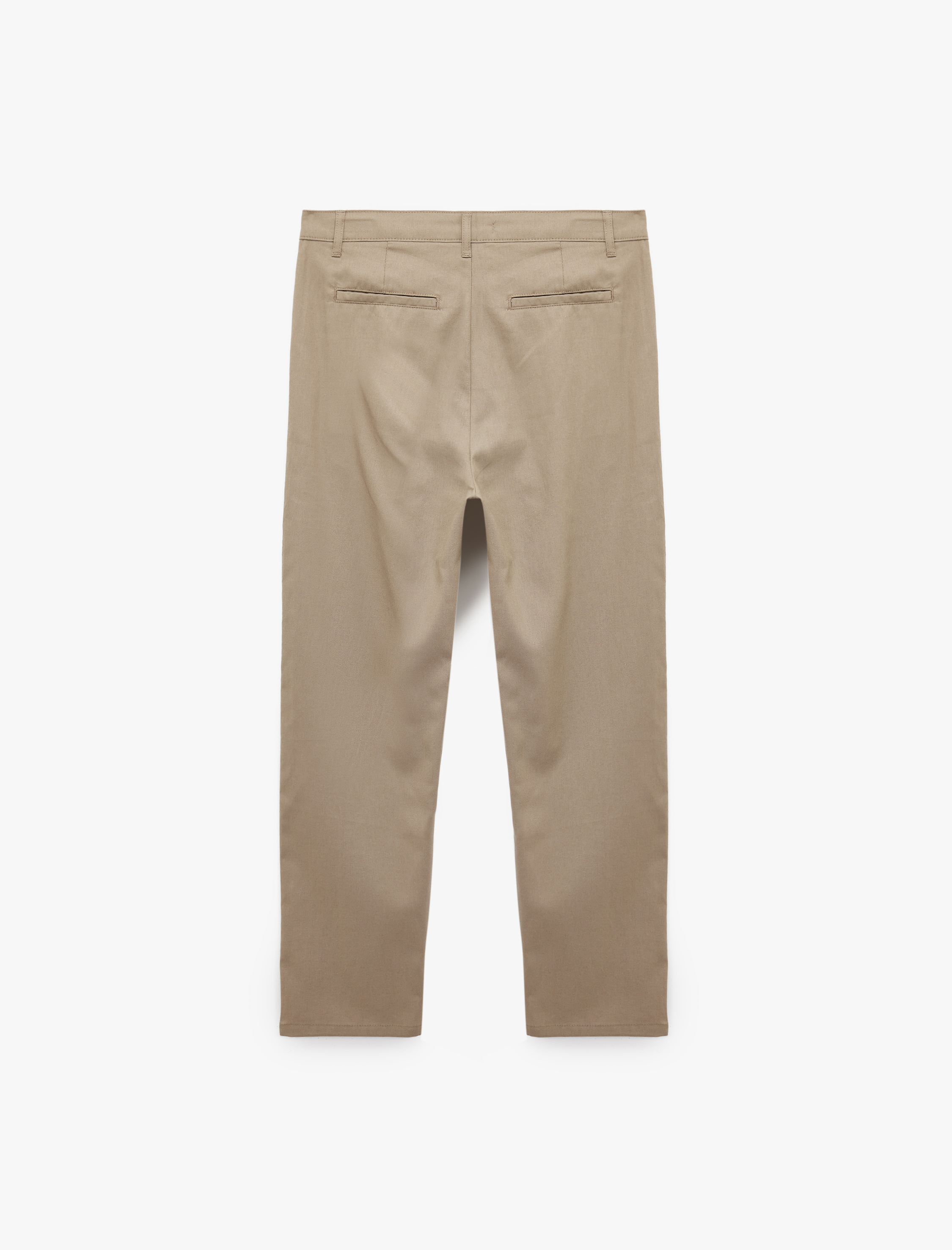 Cep Detaylı Düğmeli Pamuk Keten Karışımlı Pileli Kumaş Pantolon