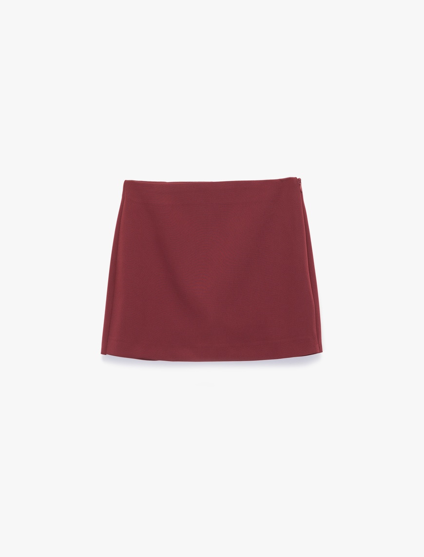   Slim Fit Cep Detaylı Mini Şort Etek