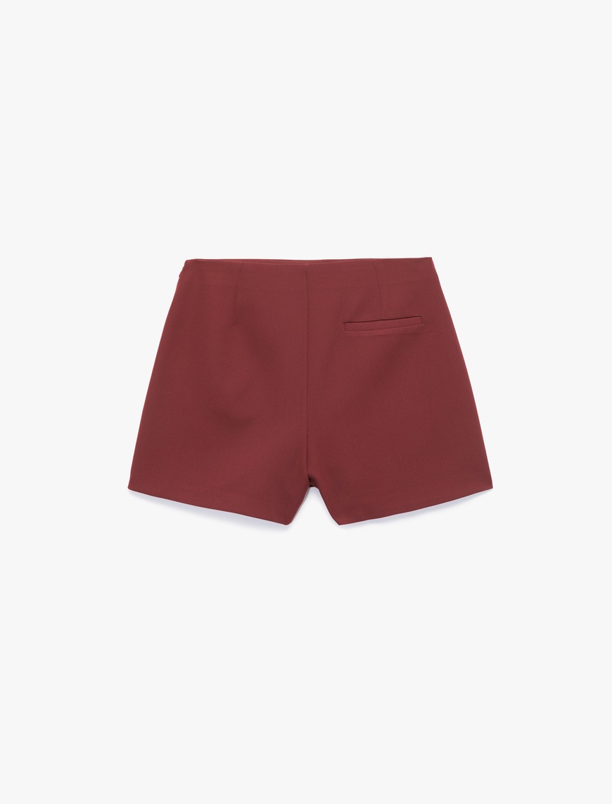   Slim Fit Cep Detaylı Mini Şort Etek