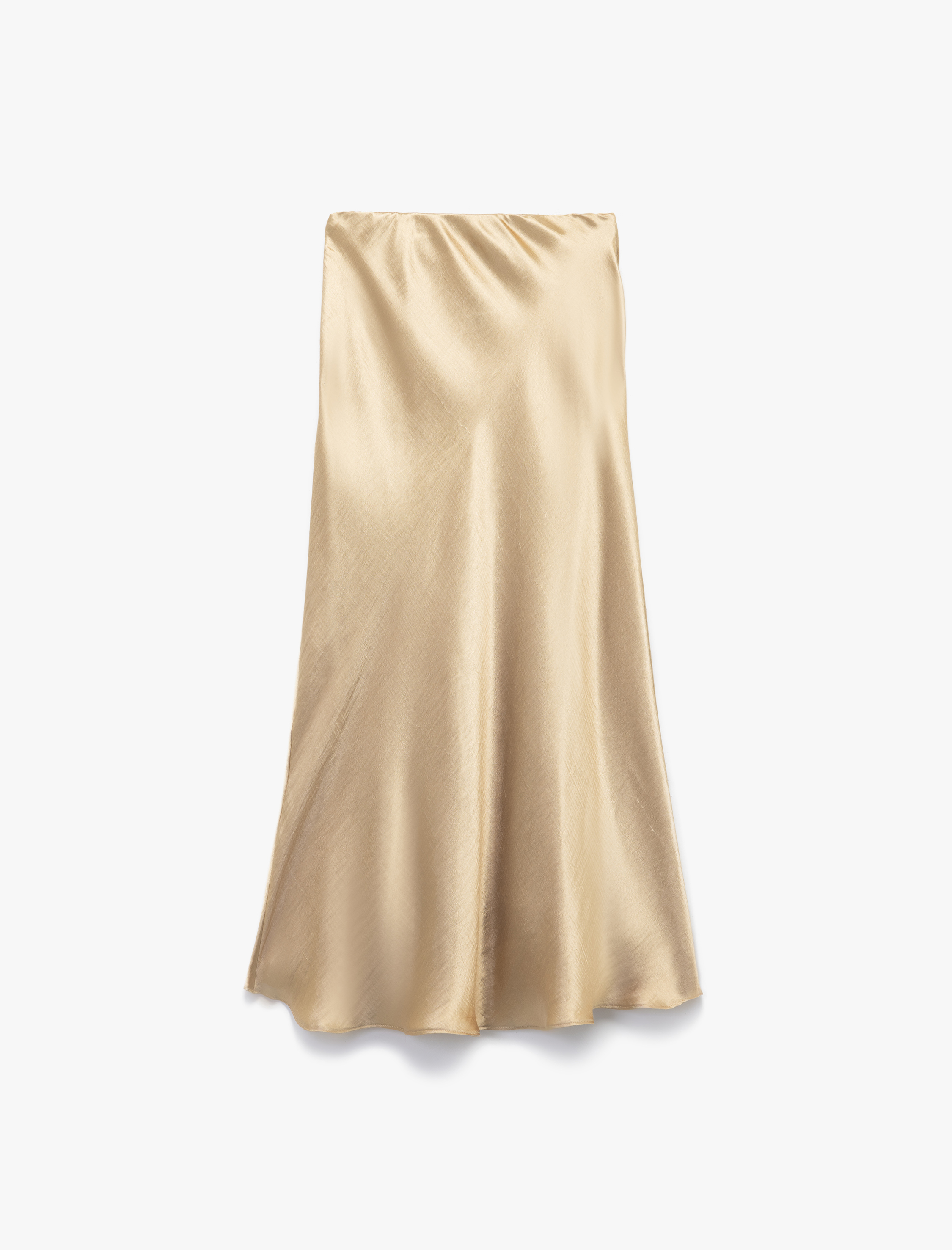   Rahat Kalıp Midi Kloş Saten Etek