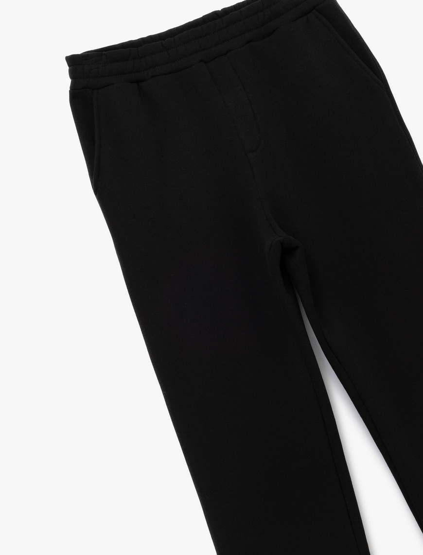   Straight Fit Cep Detaylı Şardonlu Beli Lastikli Eşofman Altı