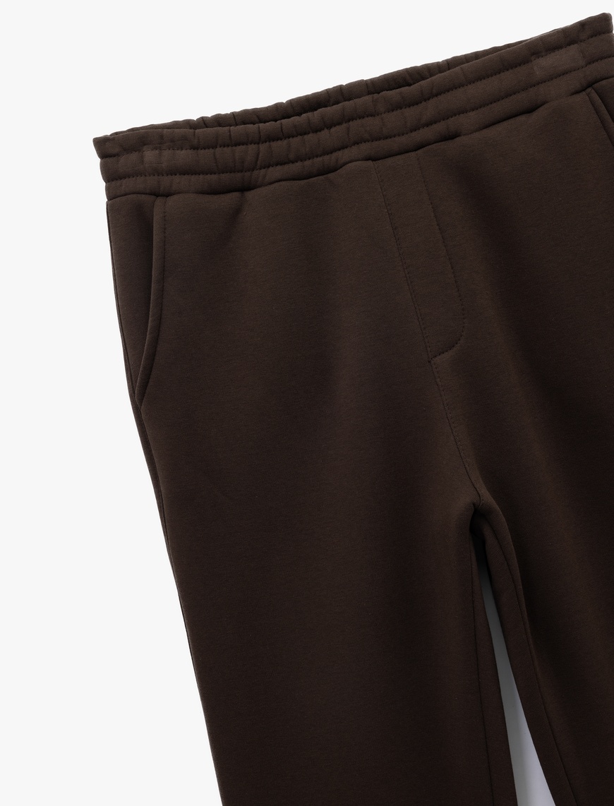   Straight Fit Cep Detaylı Şardonlu Beli Lastikli Eşofman Altı