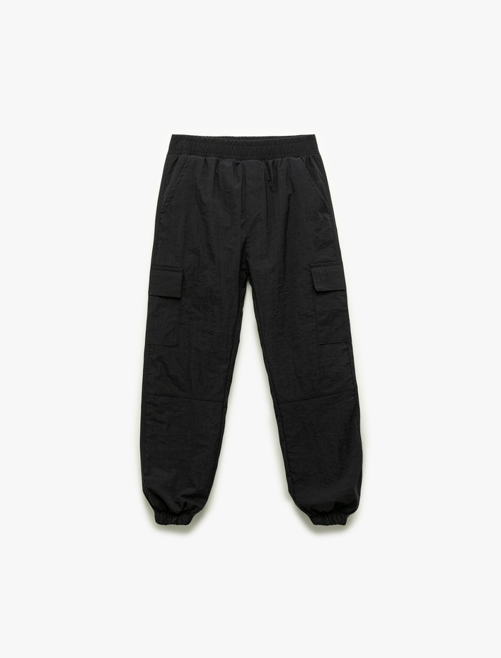 Erkek Çocuk Beli Lastikli Kargo Cepli Jogger Pantolon
