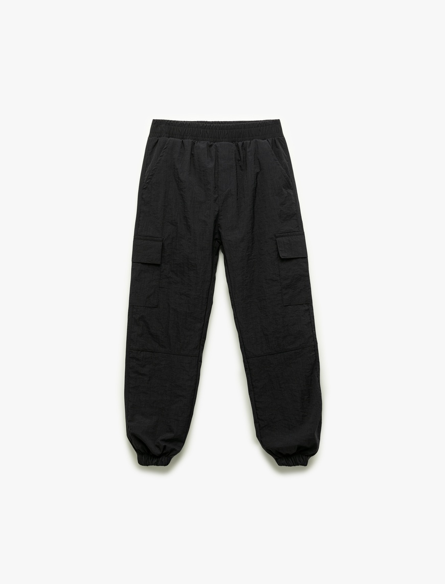  Erkek Çocuk Beli Lastikli Kargo Cepli Jogger Pantolon