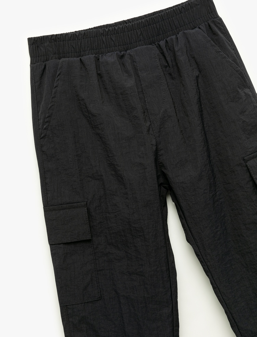  Erkek Çocuk Beli Lastikli Kargo Cepli Jogger Pantolon