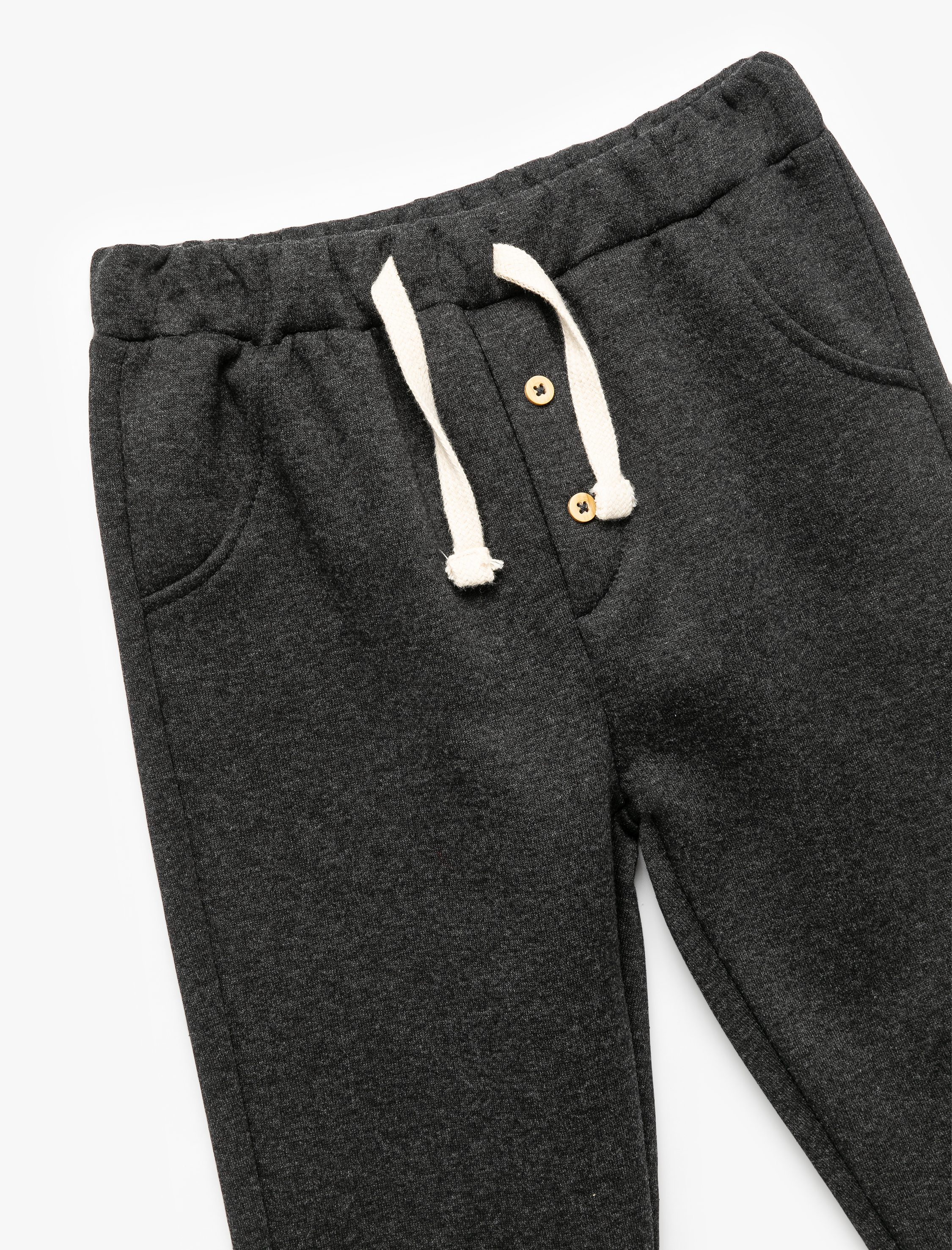  Erkek Bebek Şardonlu Duble Paça Düğmeli Bağcıklı Eşofman Altı