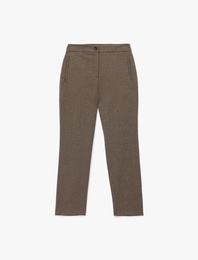 Regular Fit Normal Bel Ekose Cigarette Pantolon