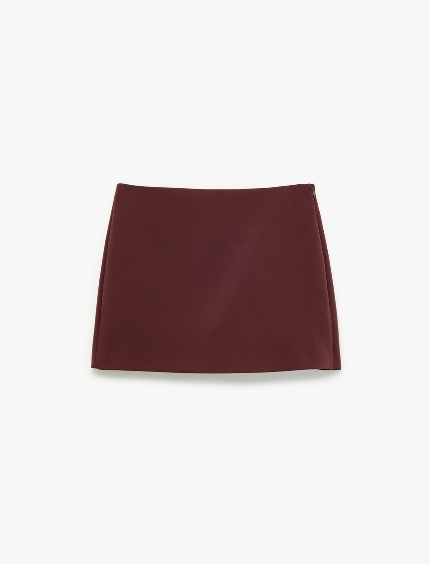   Slim Fit Cep Detaylı Mini Şort Etek