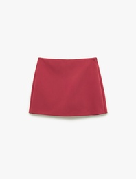 Slim Fit Cep Detaylı Mini Şort Etek