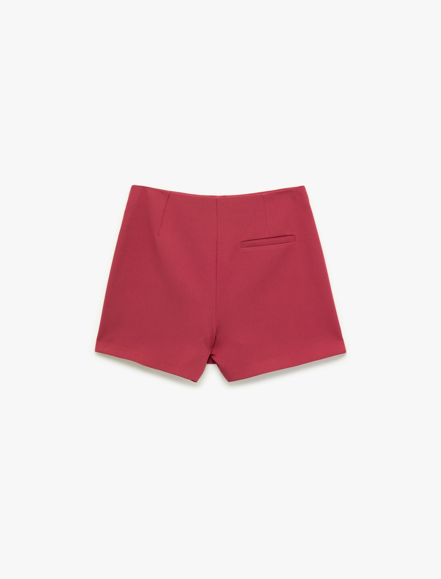   Slim Fit Cep Detaylı Mini Şort Etek