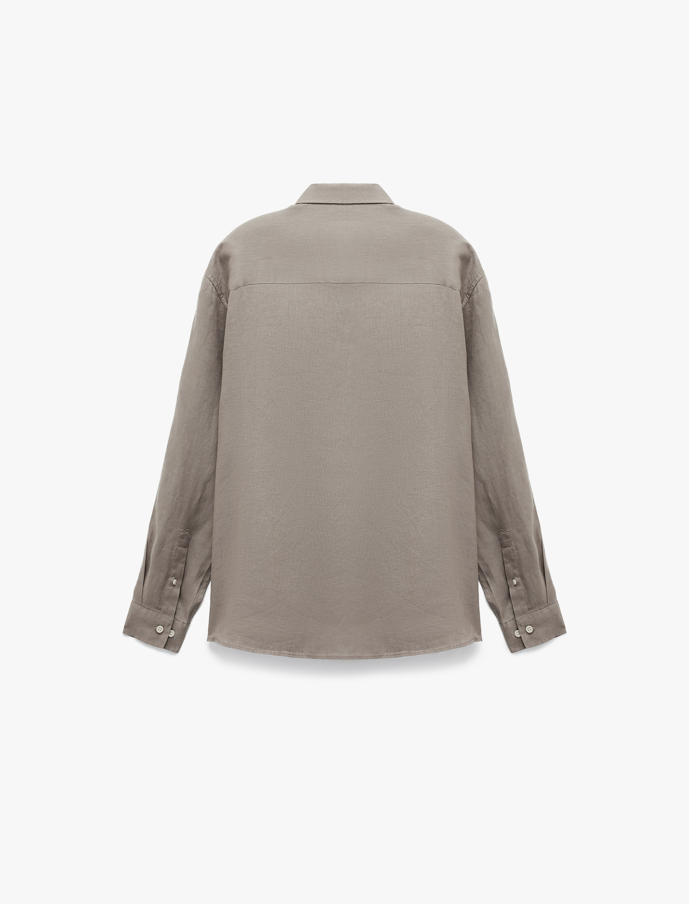   Klasik Yaka Regular Fit Uzun Kollu Keten Gömlek