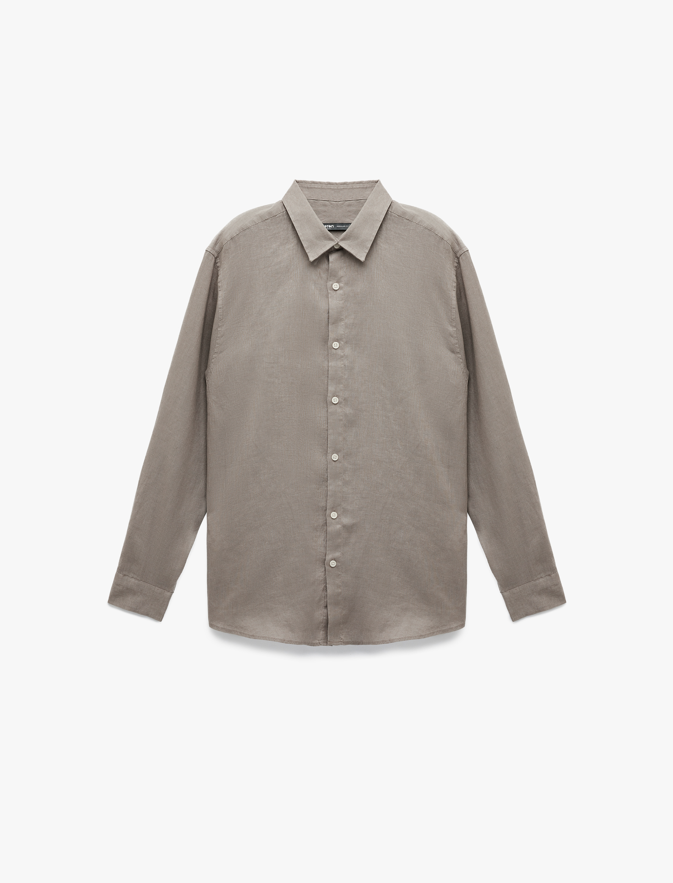   Klasik Yaka Regular Fit Uzun Kollu Keten Gömlek