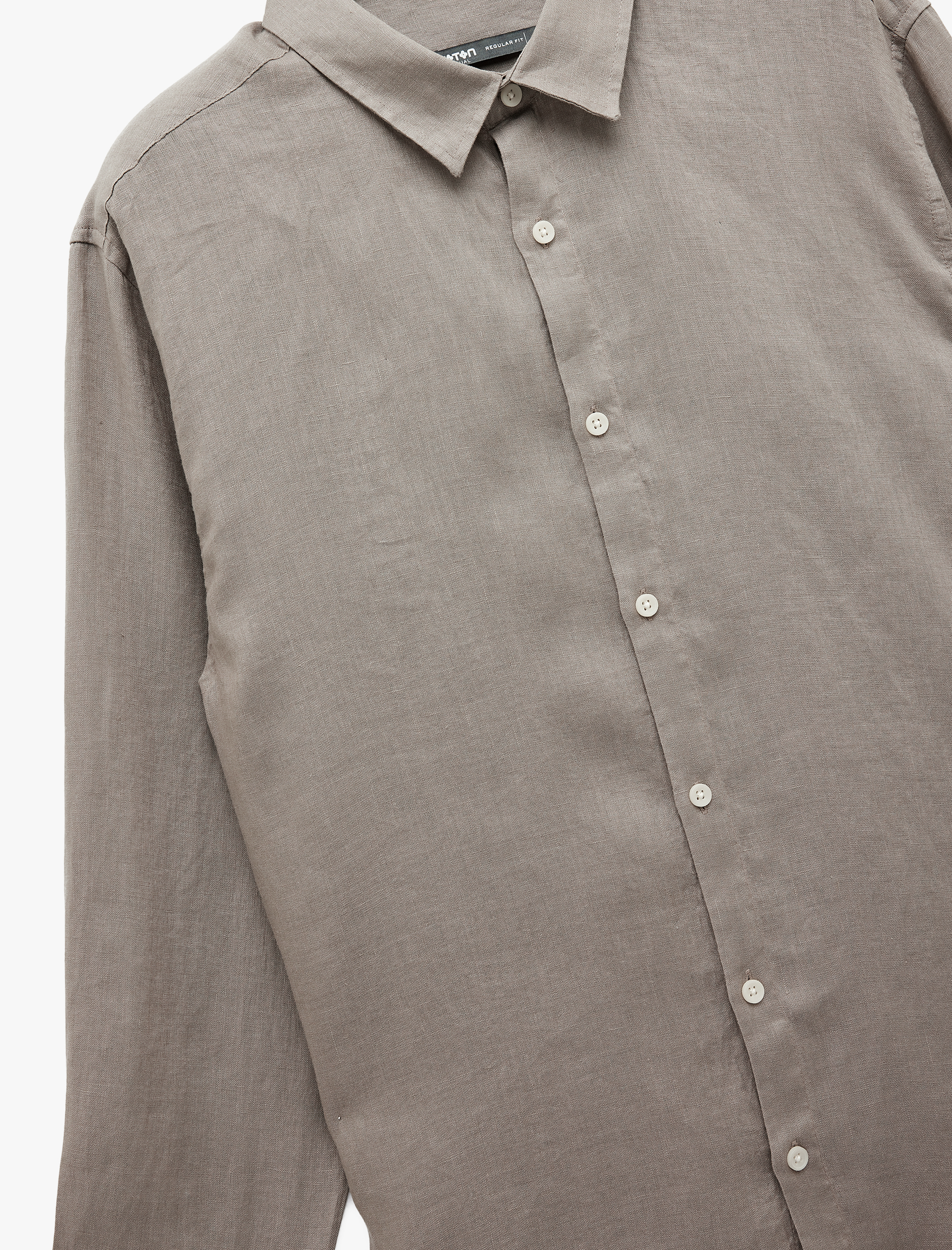   Klasik Yaka Regular Fit Uzun Kollu Keten Gömlek