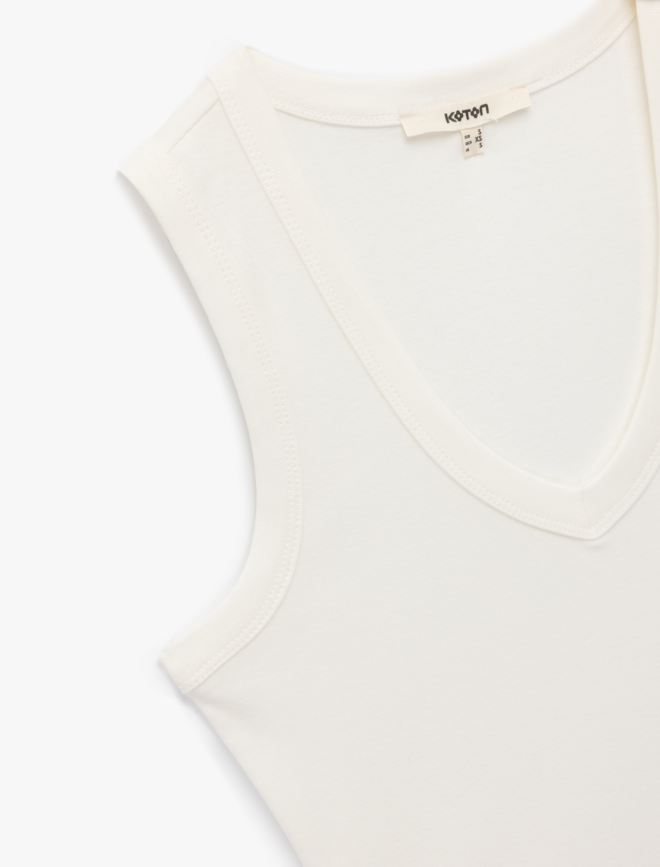   Slim Fit Bisiklet Yaka Pamuklu Ribanalı Kolsuz Bluz